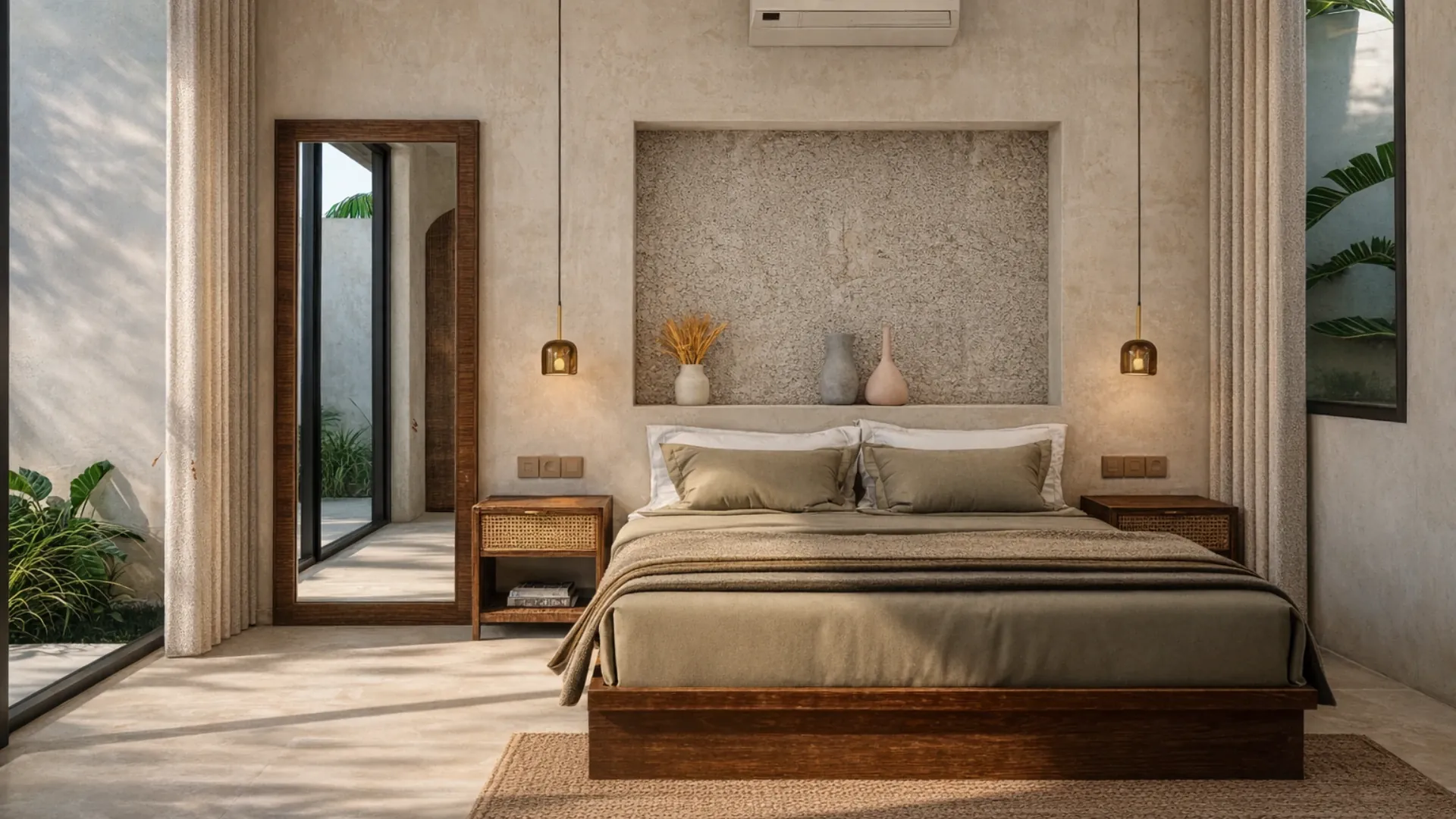Dormitorio principal con cama King Size en Kavala Villas, Kuta Lombok
